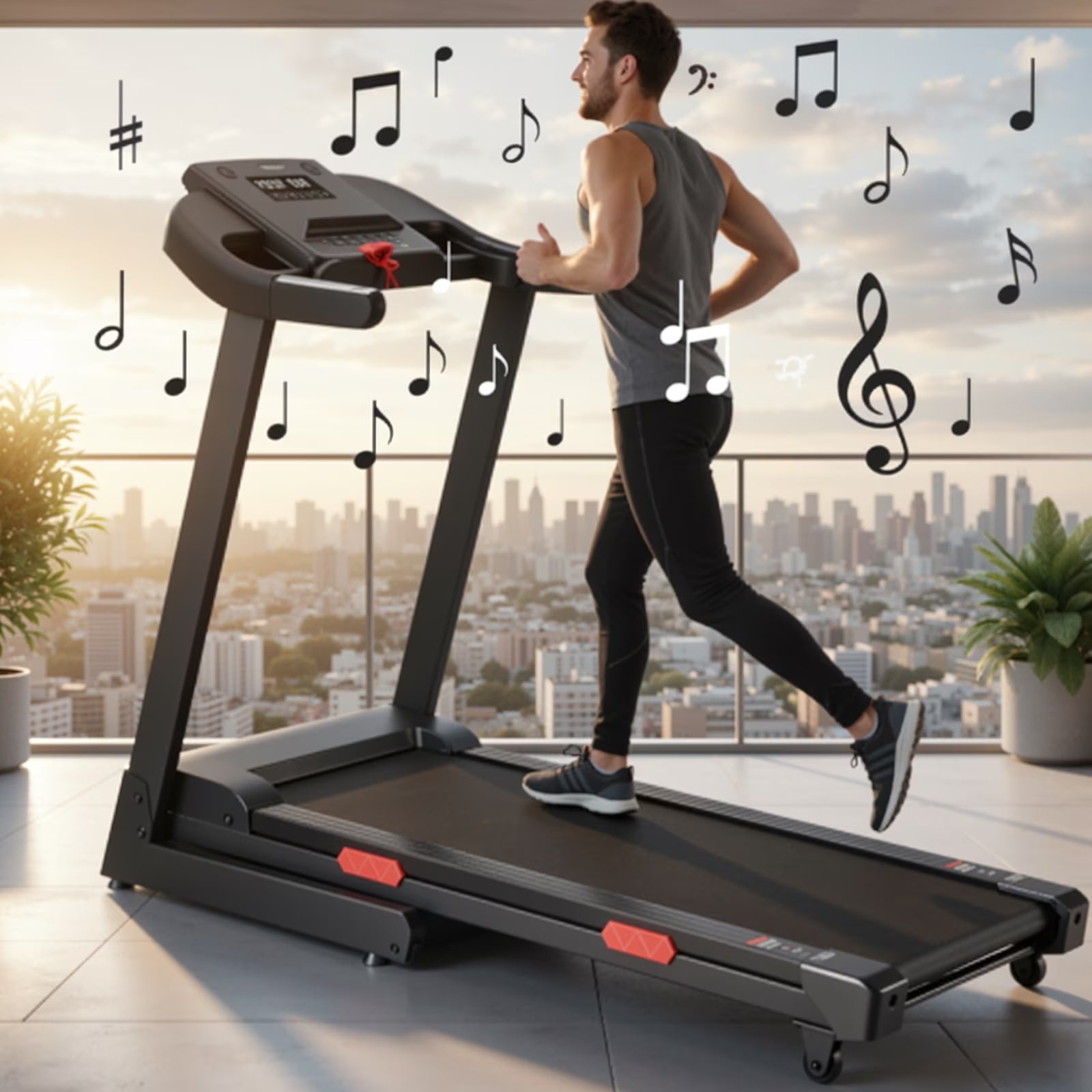Elevate Your Home Workouts with the Naipo 2.5 HP Folding Treadmill - Auto Incline, Bluetooth & Voice Control for Ultimate Fitness Performance