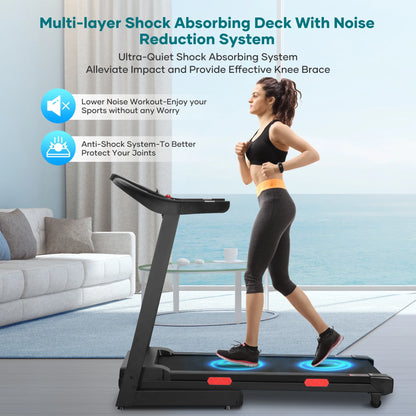 Elevate Your Home Workouts with the Naipo 2.5 HP Folding Treadmill - Auto Incline, Bluetooth & Voice Control for Ultimate Fitness Performance