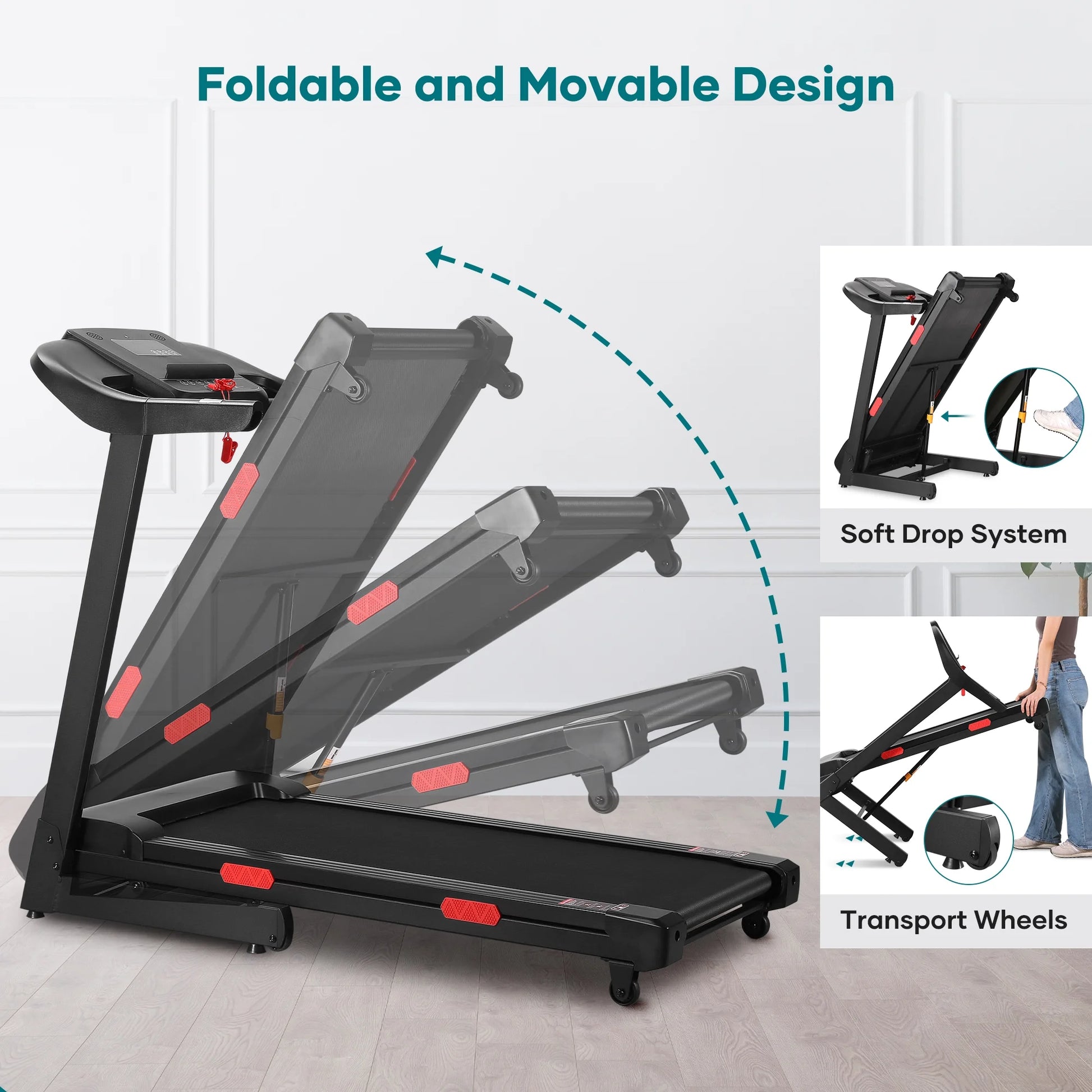 Elevate Your Home Workouts with the Naipo 2.5 HP Folding Treadmill - Auto Incline, Bluetooth & Voice Control for Ultimate Fitness Performance
