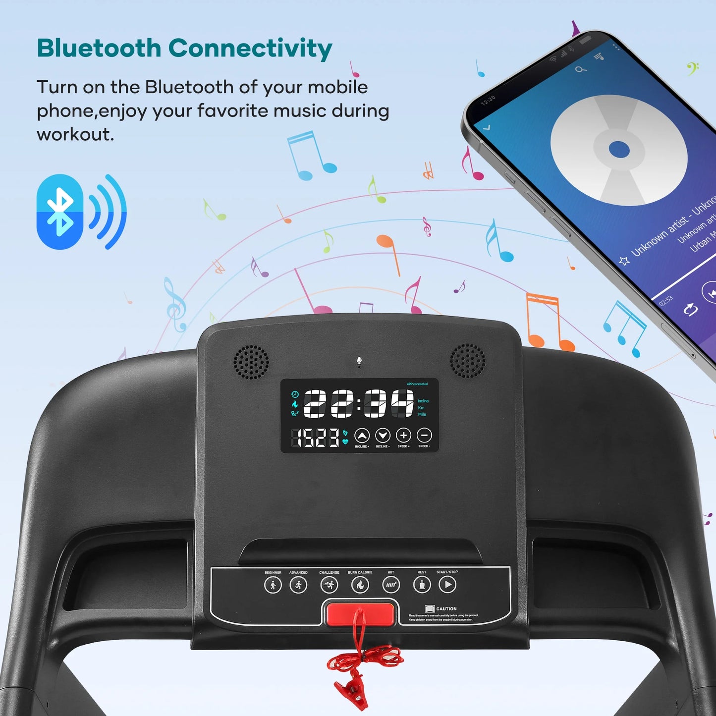 Elevate Your Home Workouts with the Naipo 2.5 HP Folding Treadmill - Auto Incline, Bluetooth & Voice Control for Ultimate Fitness Performance