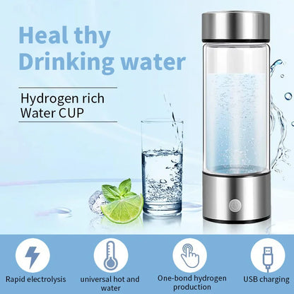 Portable Hydrogen-Rich Water Generator Bottle with Titanium Filter - USB Rechargeable Health Benefits