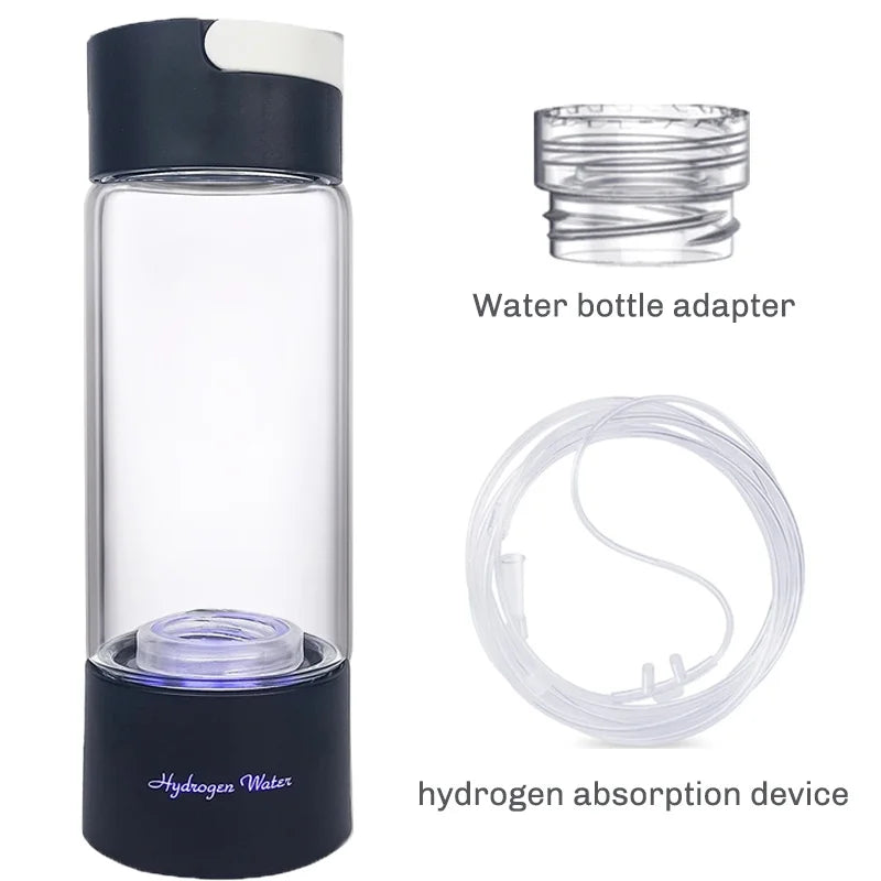 Portable Hydrogen-Rich Water Generator Bottle with Titanium Filter - USB Rechargeable Health Benefits