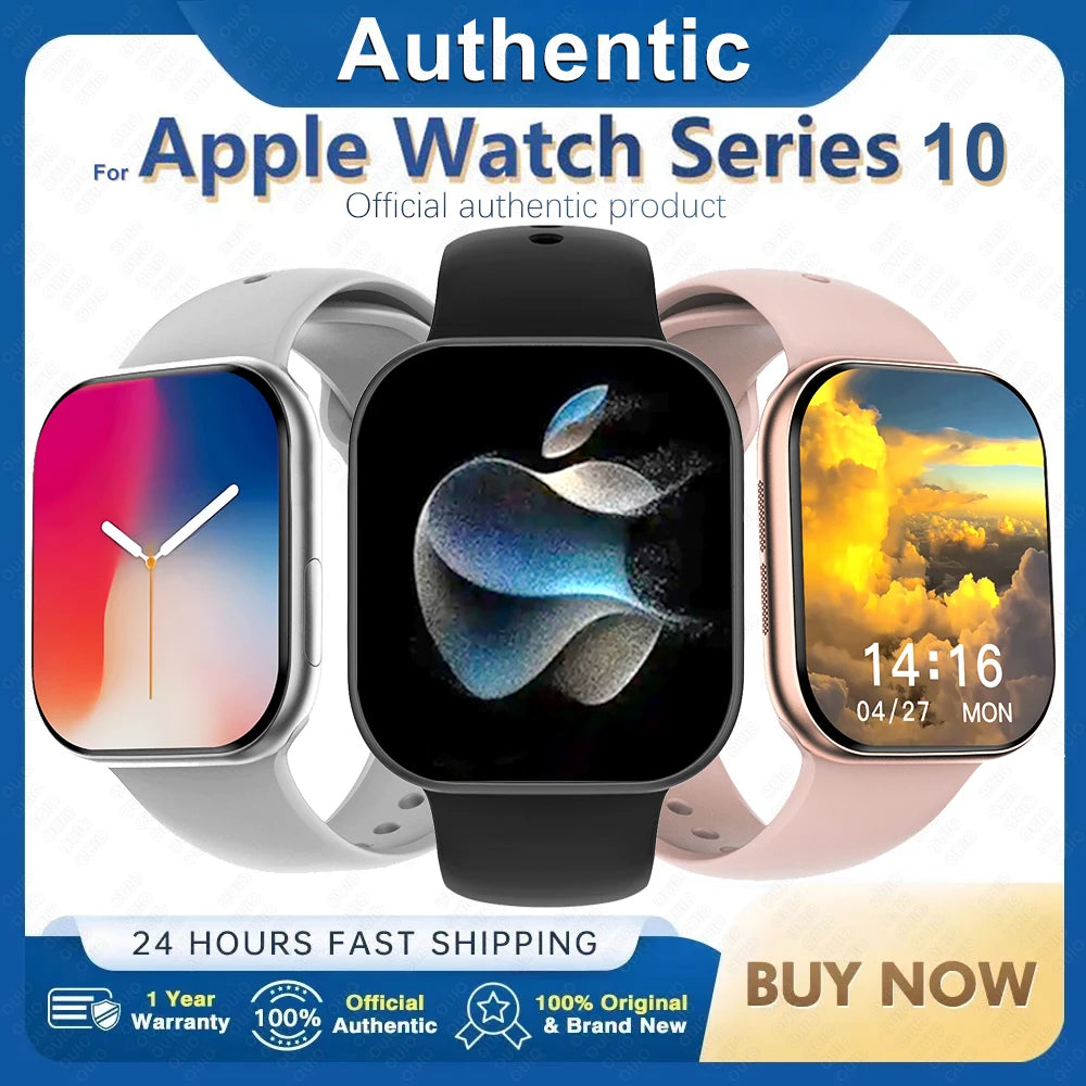 Discover the 2025 Original Apple Watch Series 10: Stylish Smartwatch with Bluetooth Calling, NFC, IP68 Waterproofing, and GPS Tracking for Men and Women