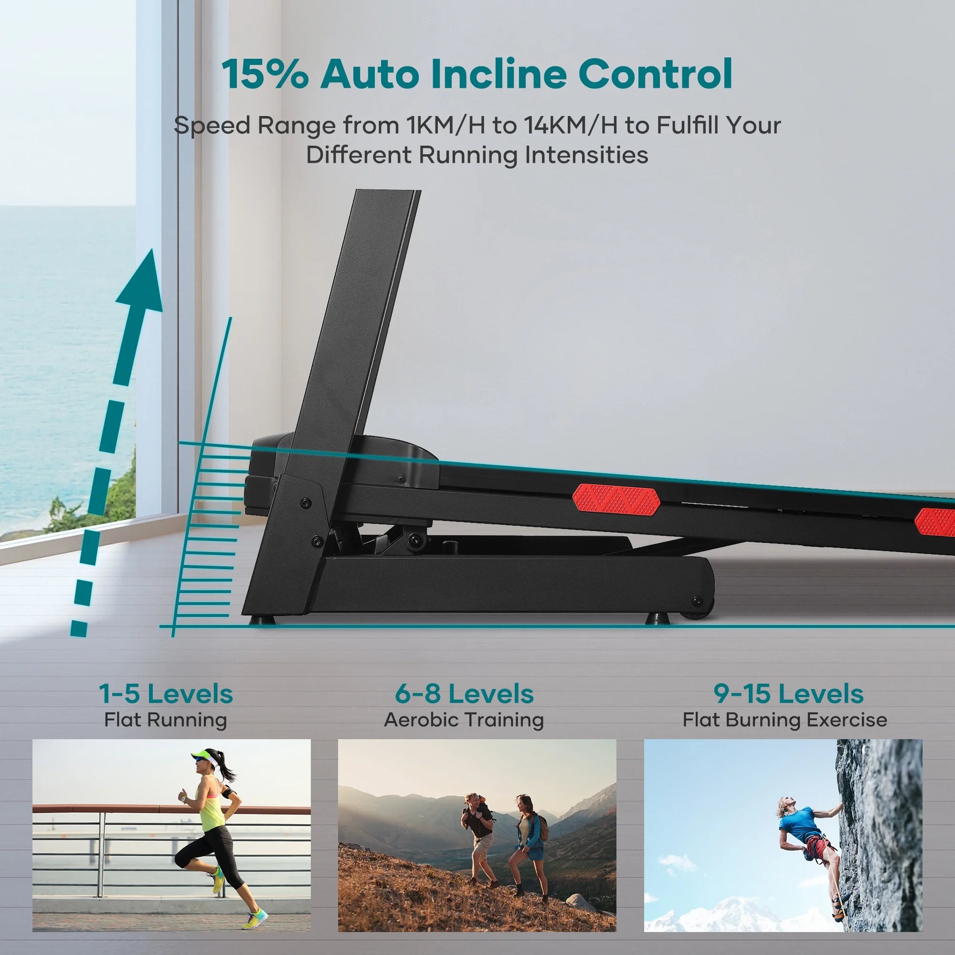 Elevate Your Home Workouts with the Naipo 2.5 HP Folding Treadmill - Auto Incline, Bluetooth & Voice Control for Ultimate Fitness Performance